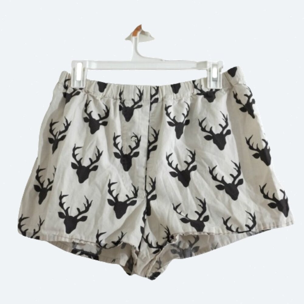 Modern Figleaf Deer Antler Lounge Wear boxer shorts size M 100% cotton